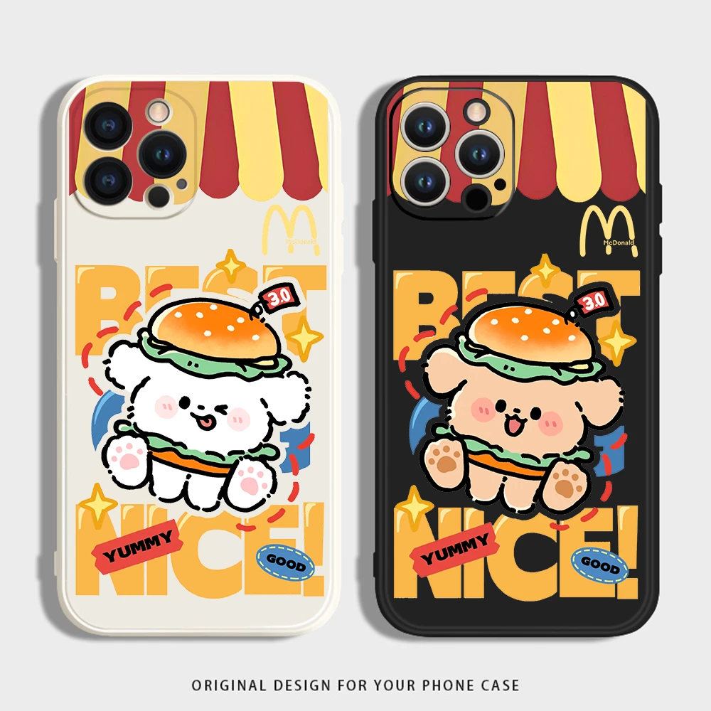 汉堡小狗适用iphone16苹果15手机壳小米OPPO华为VIVO荣耀一加魅族