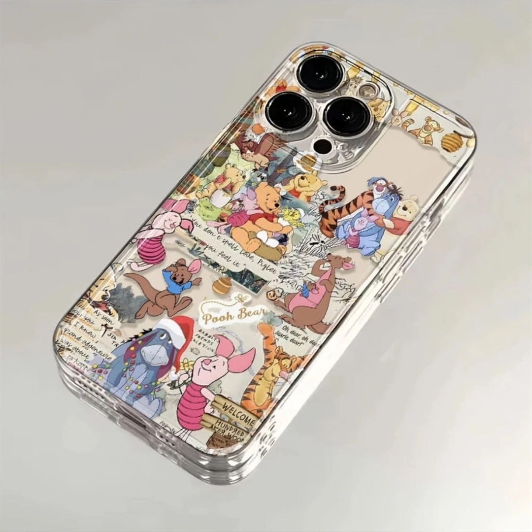 复古维尼熊适用iphone15苹果14手机壳华为vivo小米oppo荣耀一加软