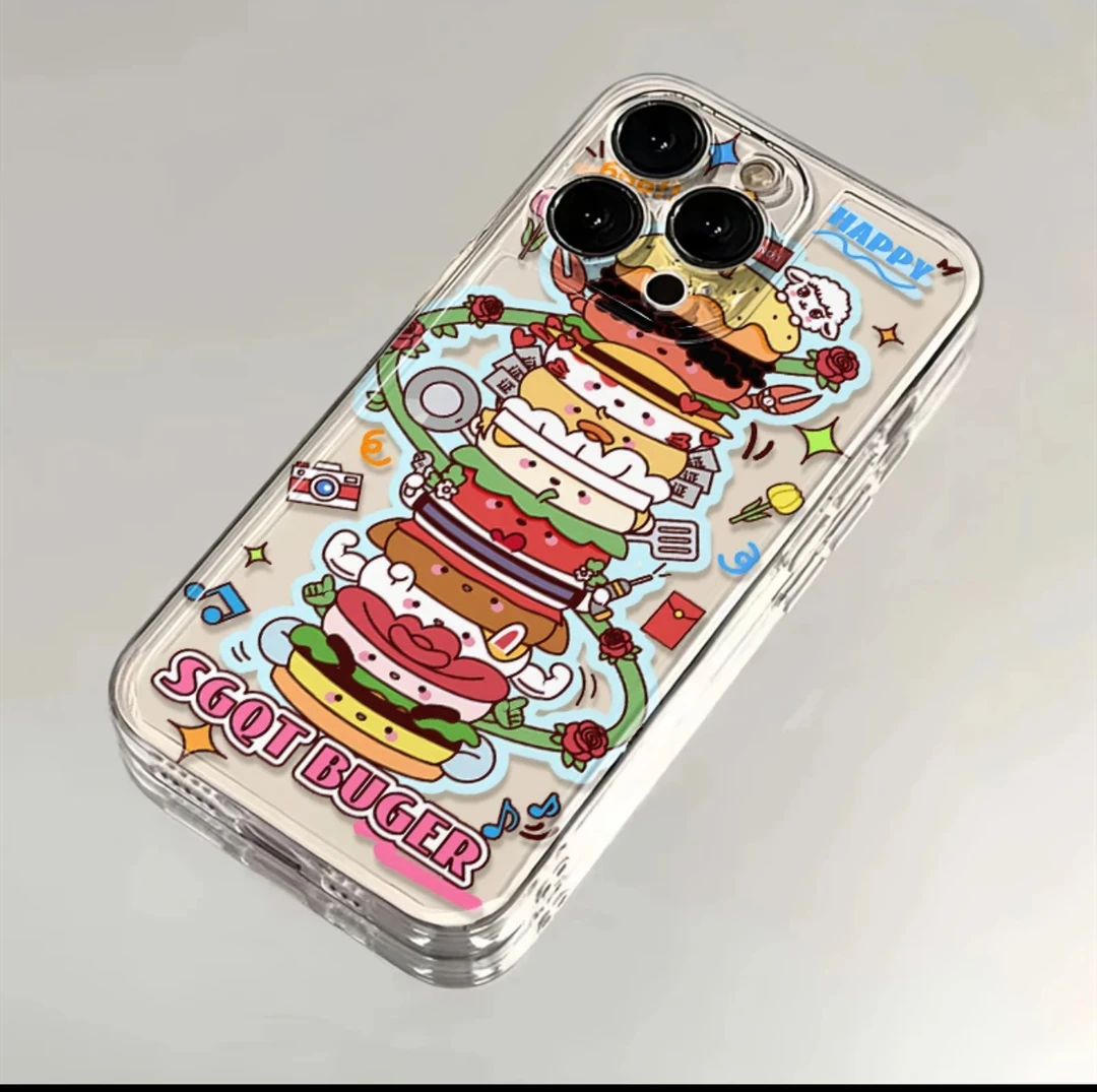 十个勤天汉堡适用iphone15苹果14手机壳华为vivo小米oppo荣耀一加