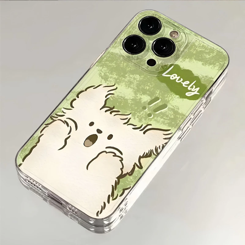 惊讶潦草小狗适用iphone16苹果15手机壳小米OPPO华为VIVO荣耀一加