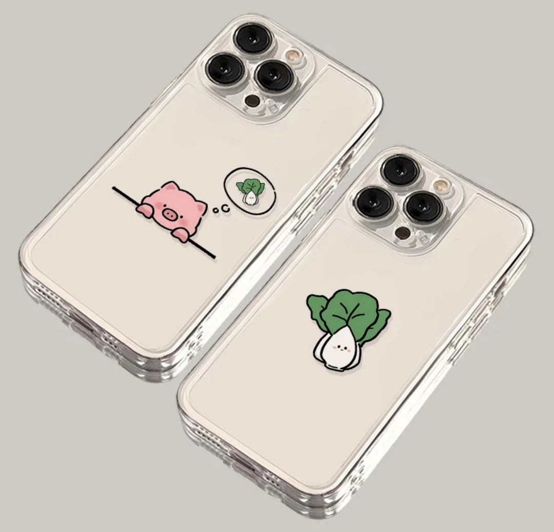 小猪白菜适用iPhone15手机壳14苹果13软套12小米vivo华为oppo荣耀