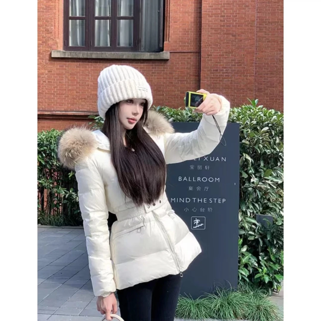 【柏林纪事】新款韩版加厚保暖习习绒服女可拆卸腰带收腰连帽外套