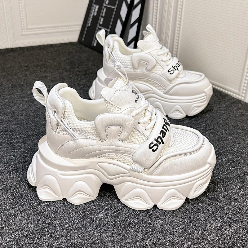 8CM 增高老爹鞋女2024春夏季新款网面透气爆款厚底百搭小个子运动