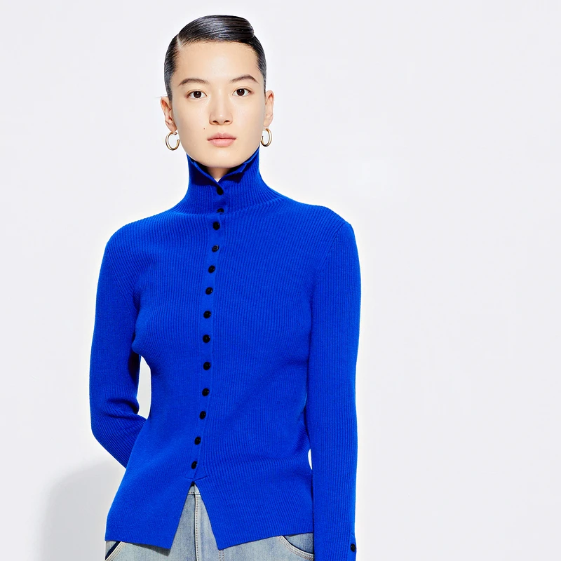 ZHUCHONGYUN2024冬季新款经典简约修身针织衫