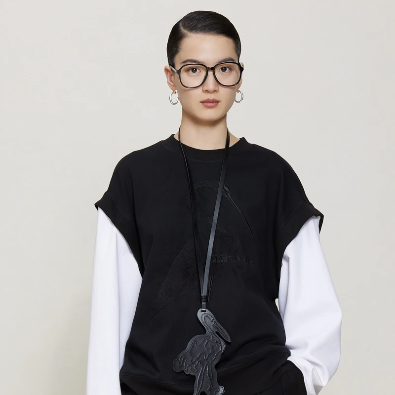 【妍妍精选】ZHUCHONGYUN可拆卸肩袖刺绣卫衣C1CX32771