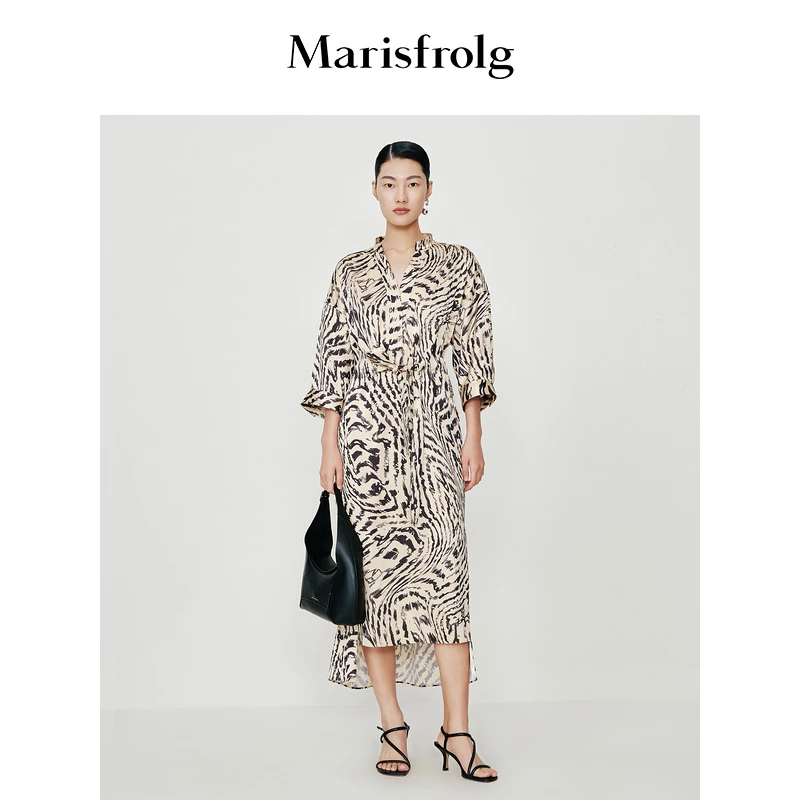 Marisfrolg玛丝菲尔宽松设计师长裙轻奢夏季时尚连衣裙ACDE10476