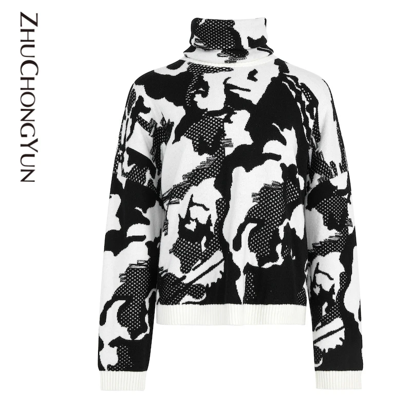 【达人专享】ZHUCHONGYUN高领长袖羊毛羊绒针织衫