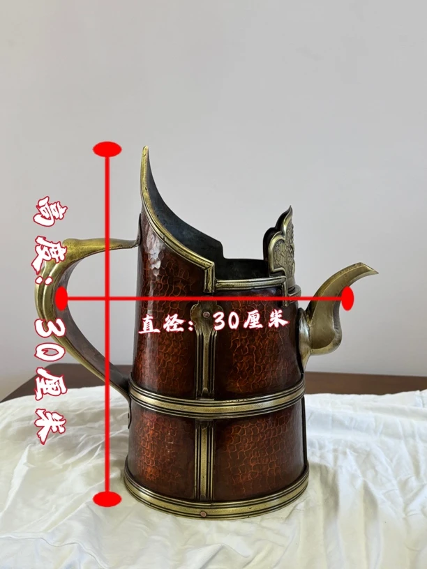 藏式大号铜水壶青稞壶铜酥油茶壶茶具家居工艺礼品装饰摆件