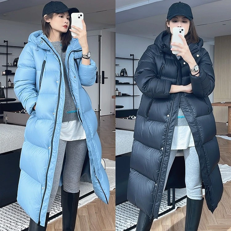 【现货】美洋MEIYANG 暖炉鹅绒服 加厚连帽中长款直筒羽绒服情侣