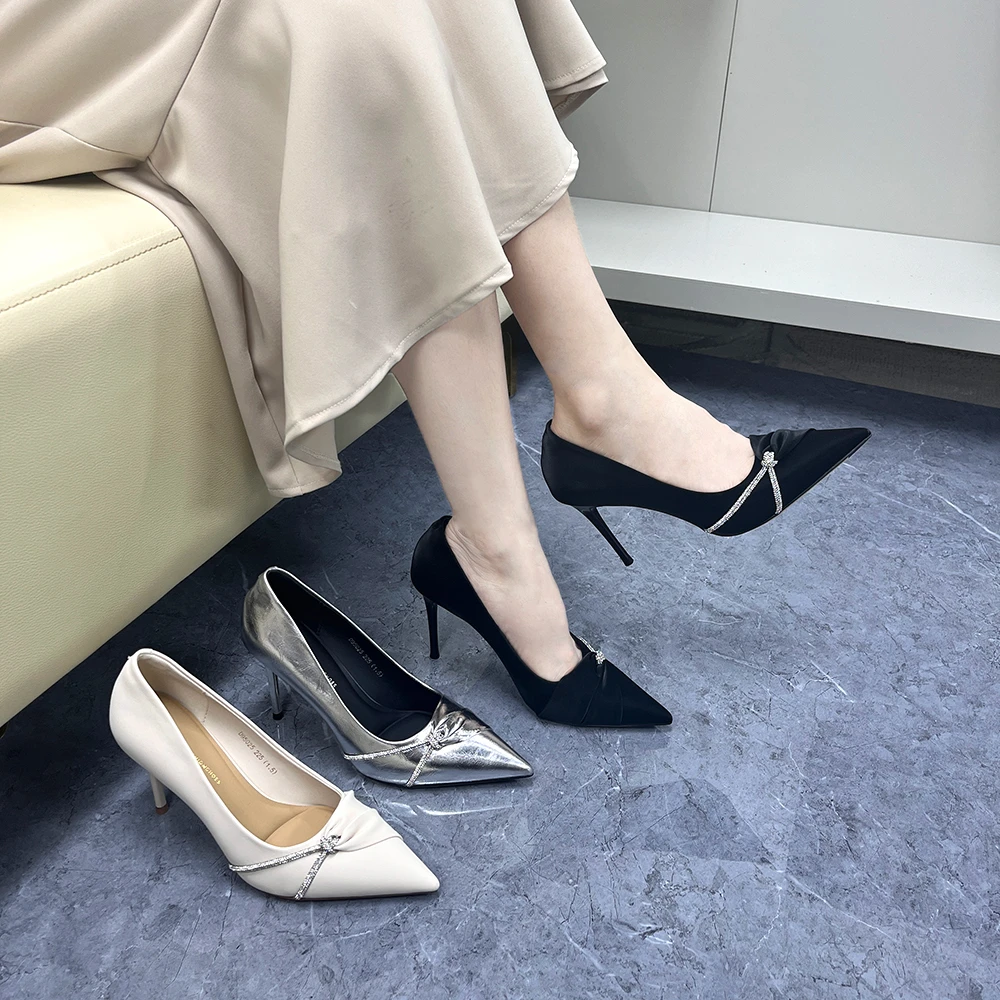 [5/8cm] 轻奢时尚高跟鞋女士秋冬季百搭单鞋尤莱特法式尖头时装鞋