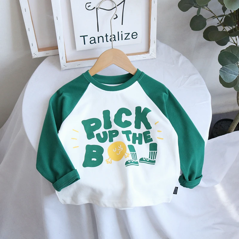 男童纯棉长袖t恤宝宝春秋洋气打底衫儿童圆领宽松百搭上衣潮秋款