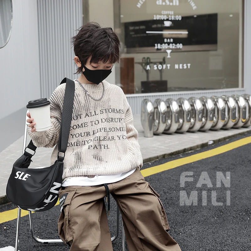 新款男童毛衣春秋装洋气儿童针织衫男孩韩范上衣中大童童装潮