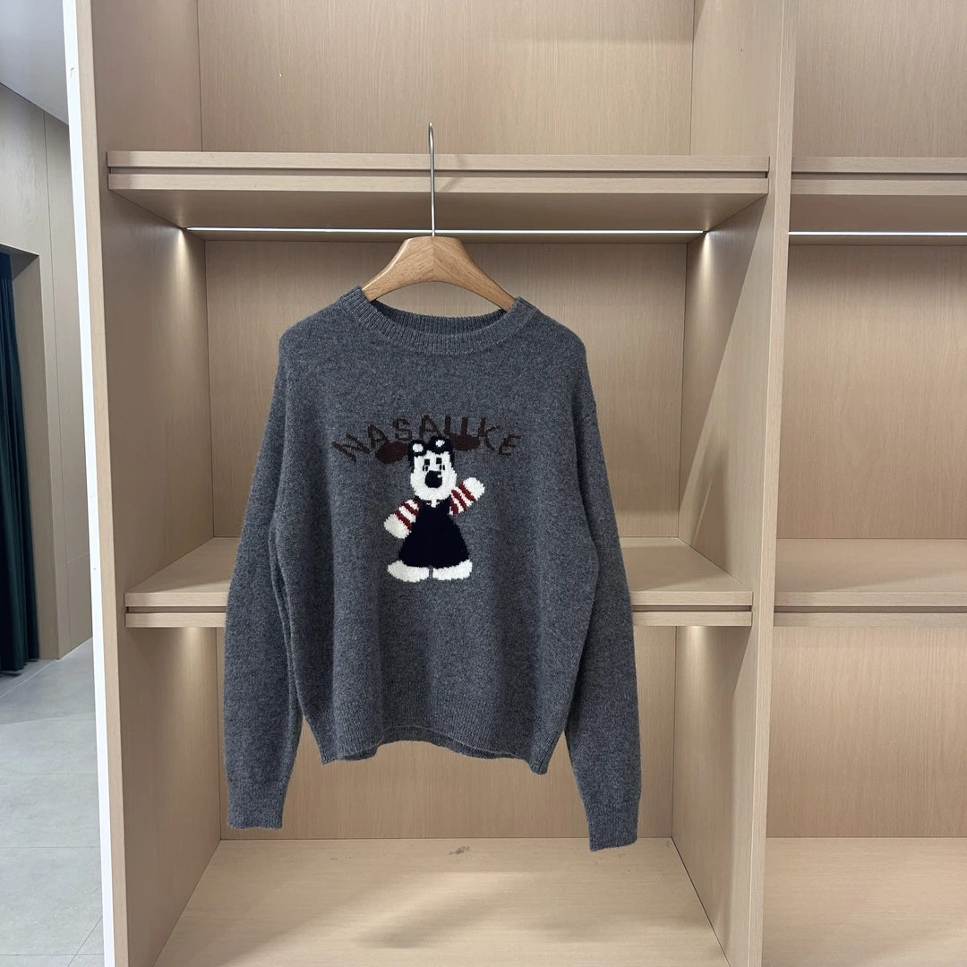 冬季新款时尚圆领卡通小狗套头毛衣手洗140斤（衣长61 胸围110）