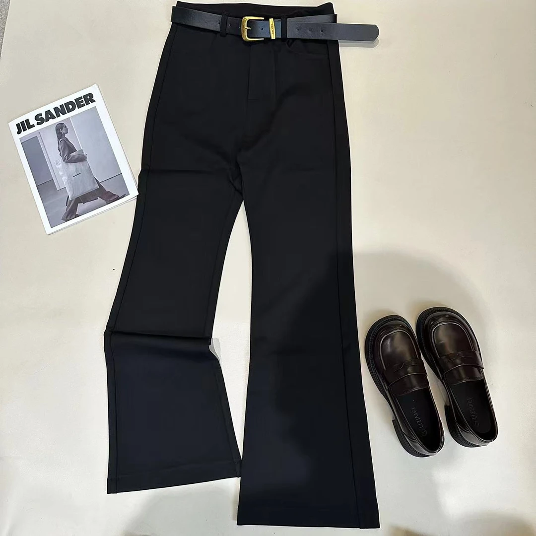 《姚家优麦汇》K3286-1秋冬款纯色长裤新款时尚休闲洋气百搭喇叭裤