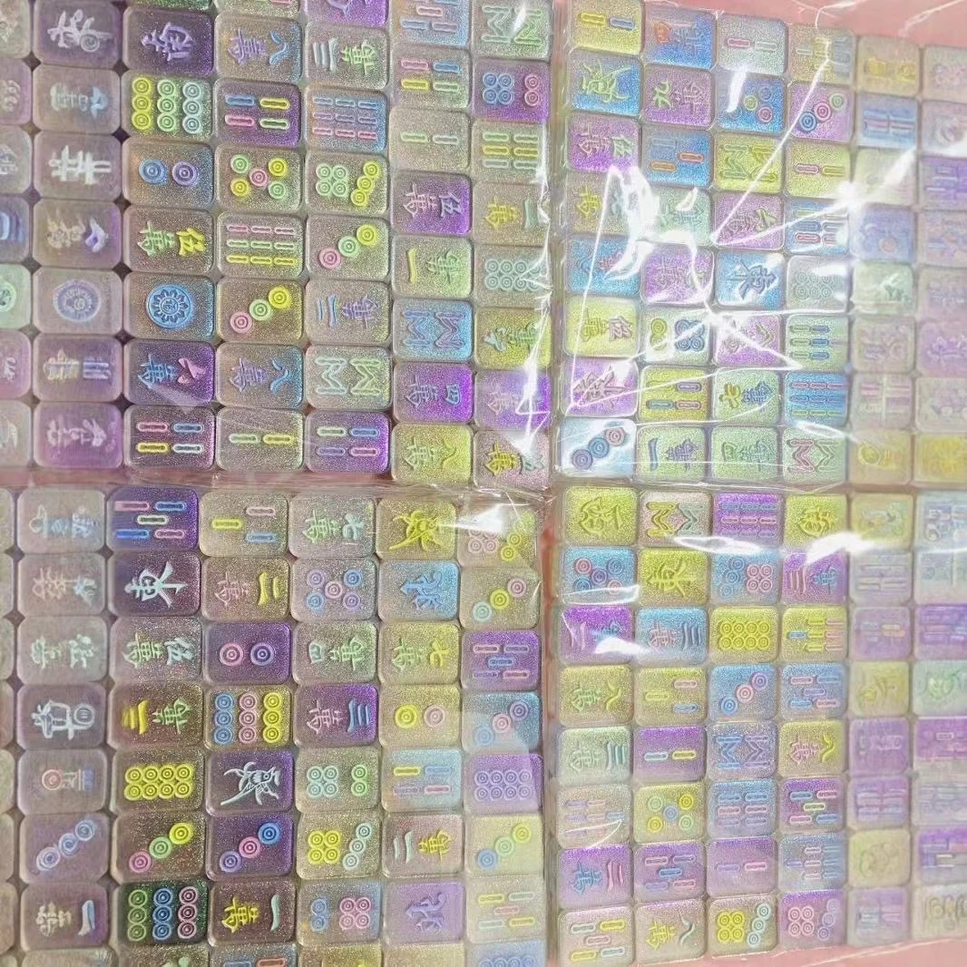 手工滴胶人鱼姬星空麻将DIY玩具整副桌面摆件饰品