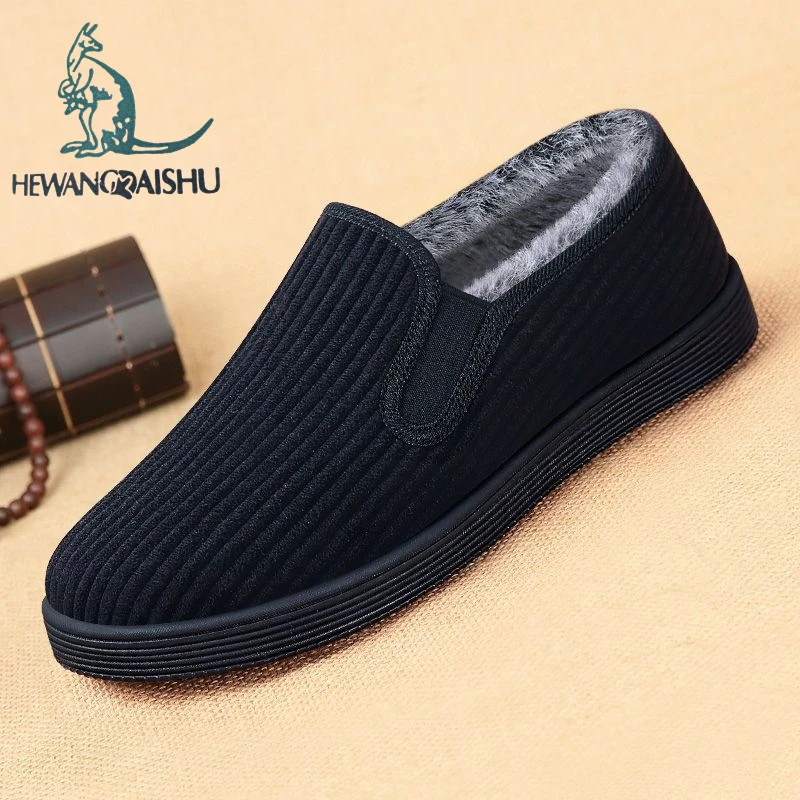 一脚蹬棉鞋老北京布鞋男款冬季新款加绒加厚保暖鞋男士中老年爸爸