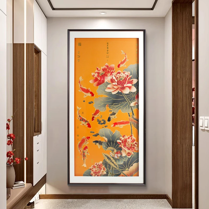 【苏绣坊】现代简约玄关装饰画肌理画走玄关挂画2025最新款高级感