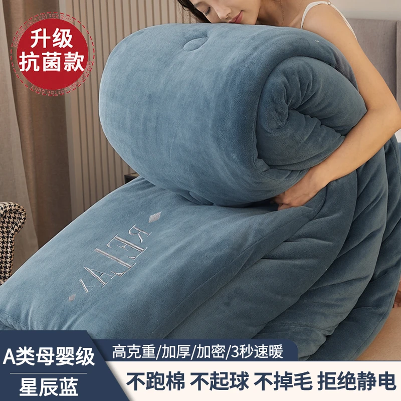 冬季法兰绒牛奶绒冬季被子学生宿舍棉被双面冬被加绒加厚秋冬