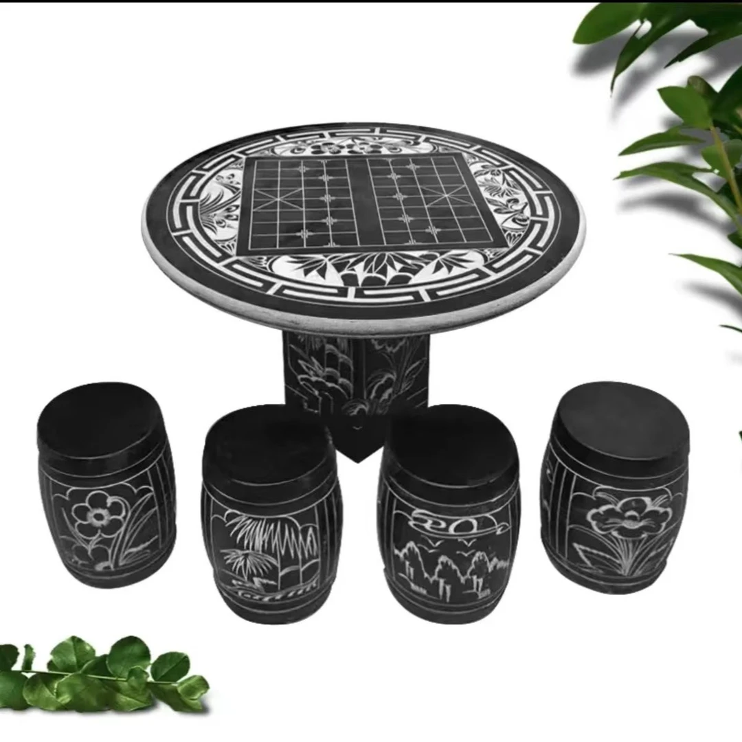 【到县城/市区货运点自提】圆桌圆凳 天然石材石桌石凳新中式