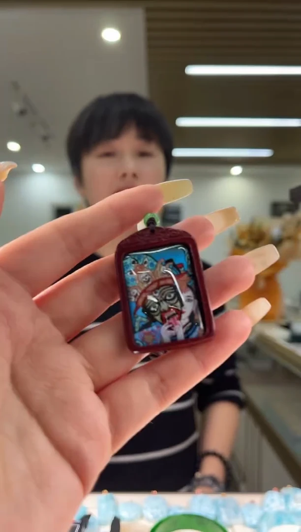 【闪购商品】辉石吊坠未镶嵌朱砂心经吊坠