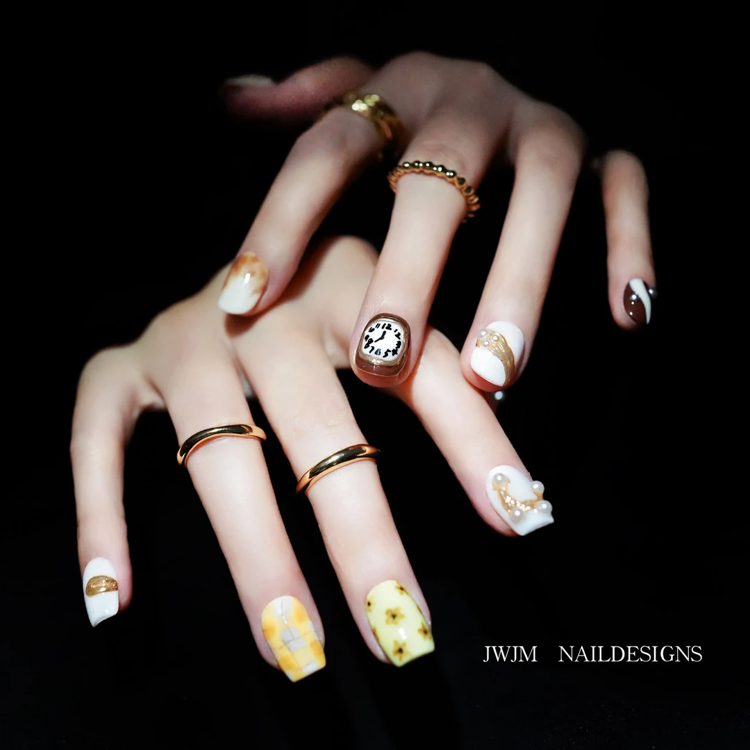 【LAILAI334号 】JWJM设计手工穿戴甲立体造型百搭复古显手白10片款