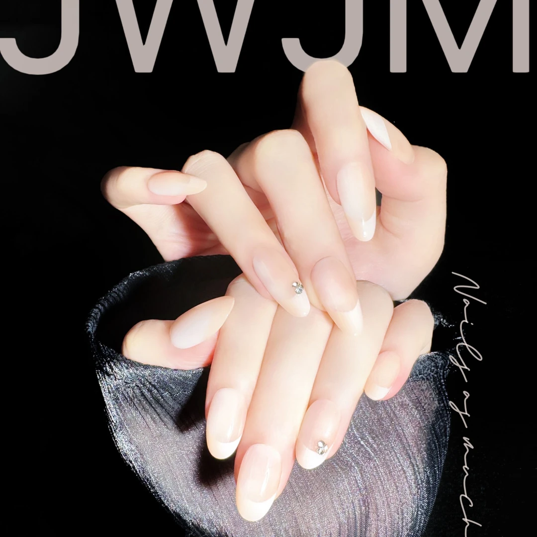 【孤品51号 】JWJM设计手工穿戴甲法式晕染渐变显手白长10片夏款