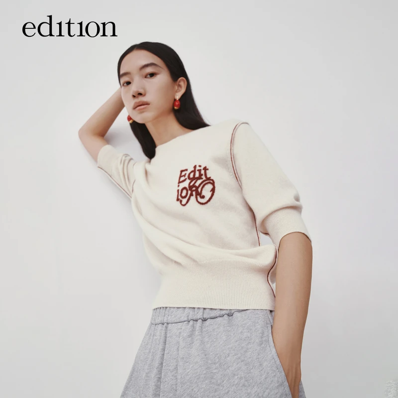 商场同款edition手绣山羊绒毛衣22冬新款外缝线针织衫#EBB4SWT002