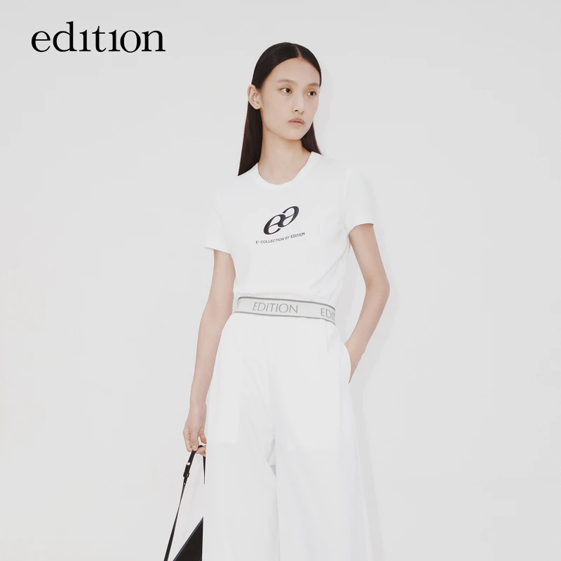 【E+轻生活系列】edition夏季时尚休闲印花短袖T恤女士#EBC2TEE003