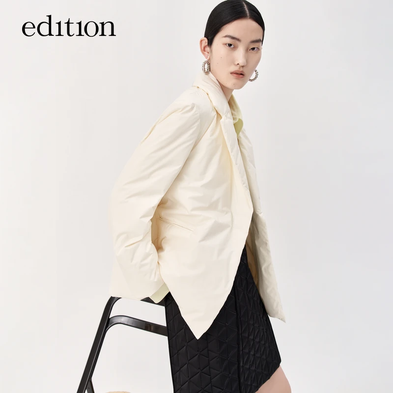 商场同款edition西装式羽绒服腰带轻薄鹅绒服轻羽绒#EBB3EIN003