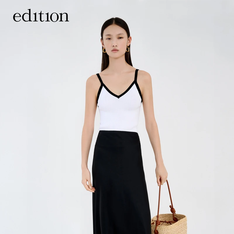 【赵老板专属】edition撞色V领针织背心打底#EBC2VET006