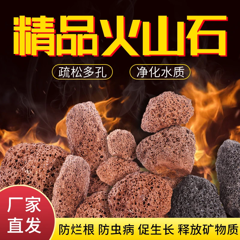 天然火山石颗粒兰花多肉花盆专用营养土铺面拌土火山岩石鱼缸造景