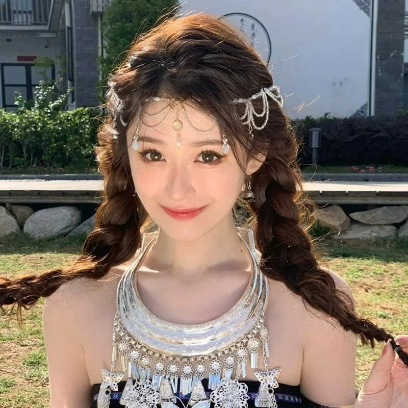 气质仙气异域风情汉服古风配饰发饰女小众头链韩版闪钻头饰饰品