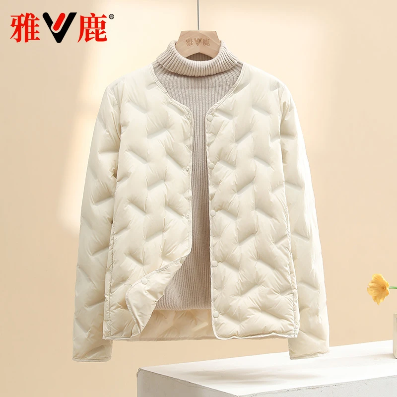 雅鹿2025新款轻薄羽绒服女秋冬网红款休闲韩版纯色时尚内穿外套潮