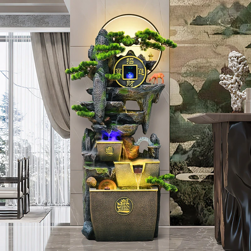 7213流水循环水办公室假山流水景观流水生财摆件循环风水摆件流水
