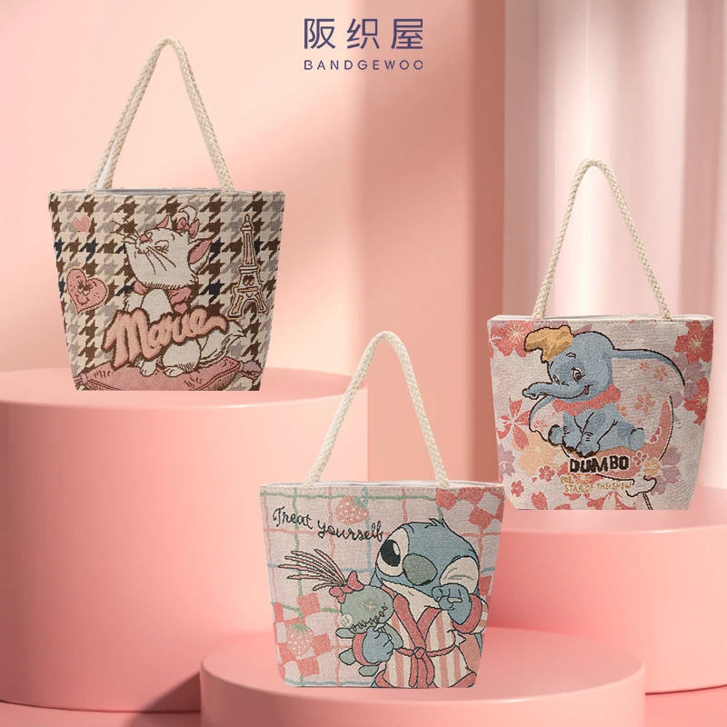 阪织屋休闲通勤百搭田园复古包重工刺绣托特小提包