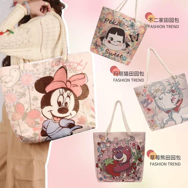 【汤姐专属】 阪织屋迪士尼联名田园复古包大容量重工刺绣托特包包