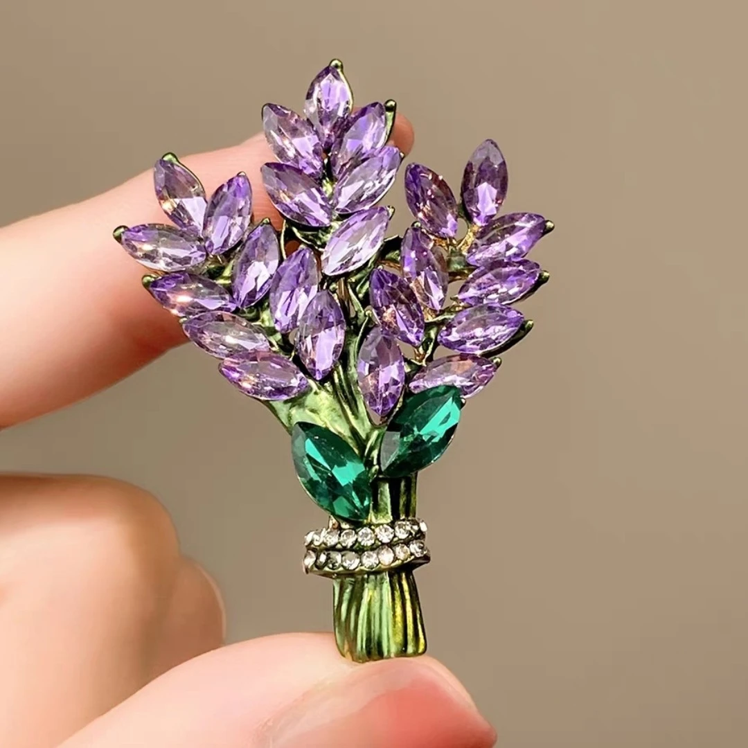 紫色熏衣草花束胸针时尚西服毛衣衬衫裙子晚礼服配饰气质领针