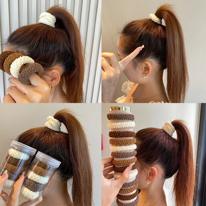 非金属布艺发饰 升级款加宽加厚幂幂同款纹路高弹力耐用发圈简约