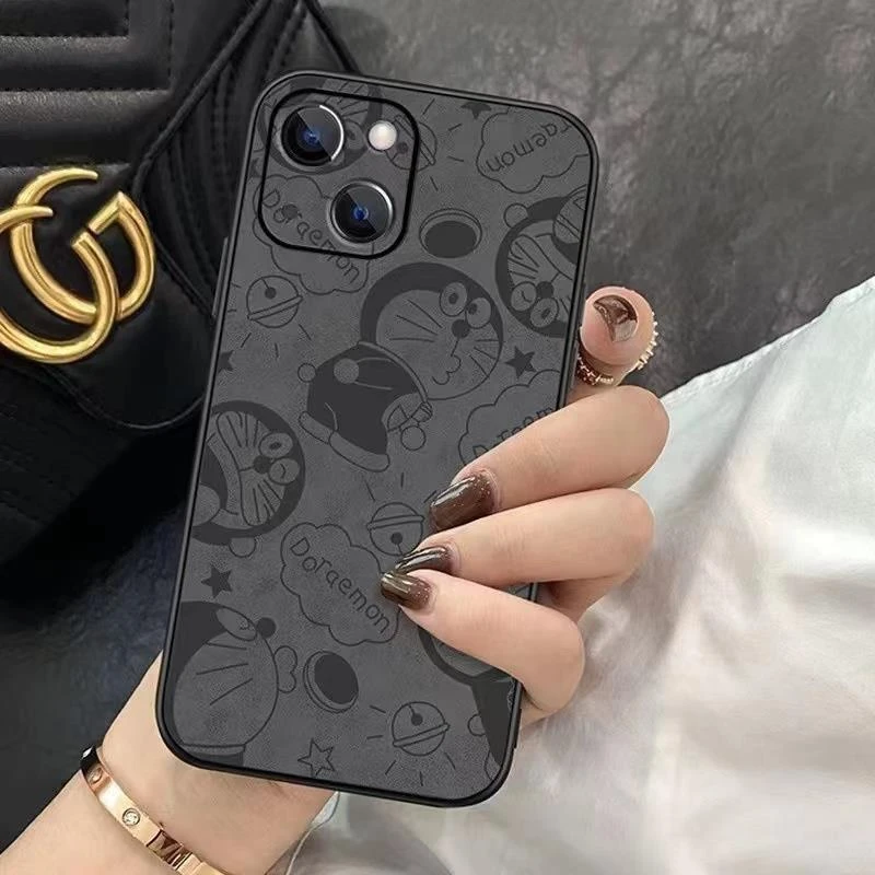苹果8plus卡通叮当猫13手机壳iPhone12哆啦a梦14pro可爱11黑色xr