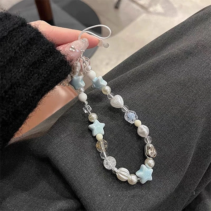 ins夏日星星手机挂绳短款diyccd挂件链条小清新相机个性防丢绳女