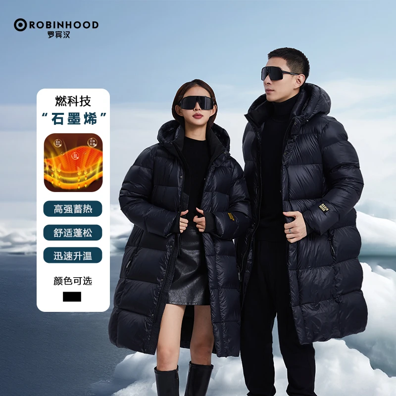 【 龙姑娘专属】罗宾汉黑色金标情侣款长款鹅绒羽绒服-R038Y61006A