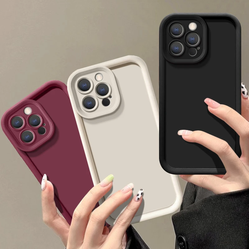 天眼阶梯苹果13pro手机壳硅胶防摔iPhone13pro全包加厚保护套纯色