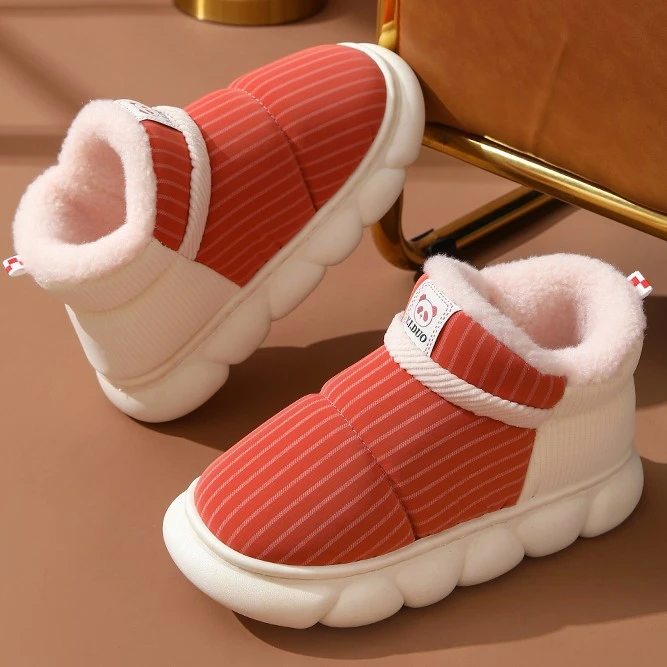 棉鞋女加绒加厚冬季居家室内家用厚底防水防滑保暖外穿情侣皮棉鞋