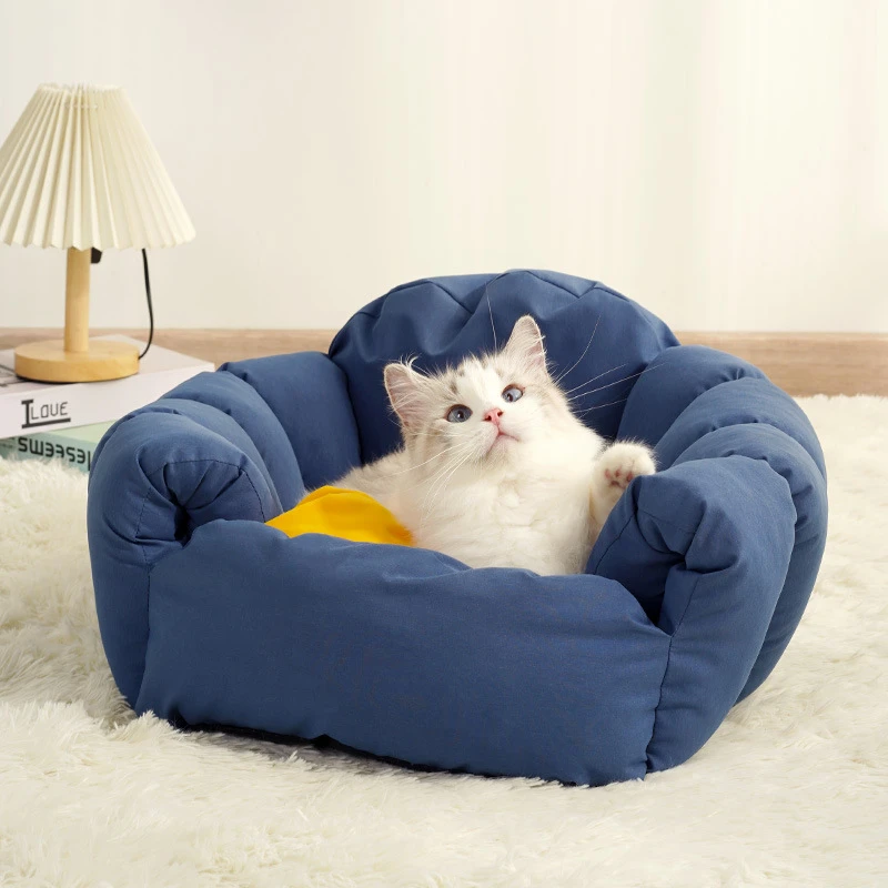 喵仙儿简约四季猫窝动物造型窝三角猫窝半封闭式猫屋加厚沙发窝