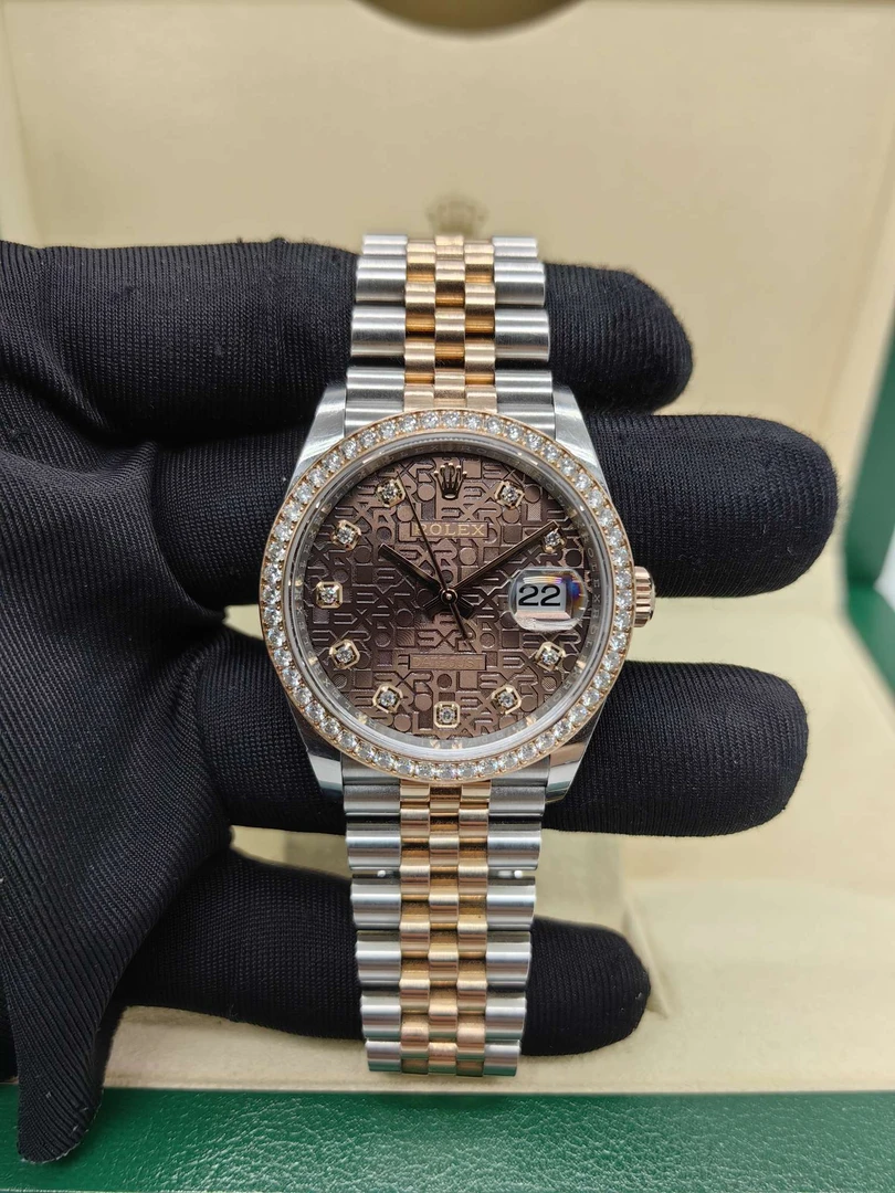 95新 Rolex/劳力士 日志型126281咖电脑盘 自动机械 36mm18年全套