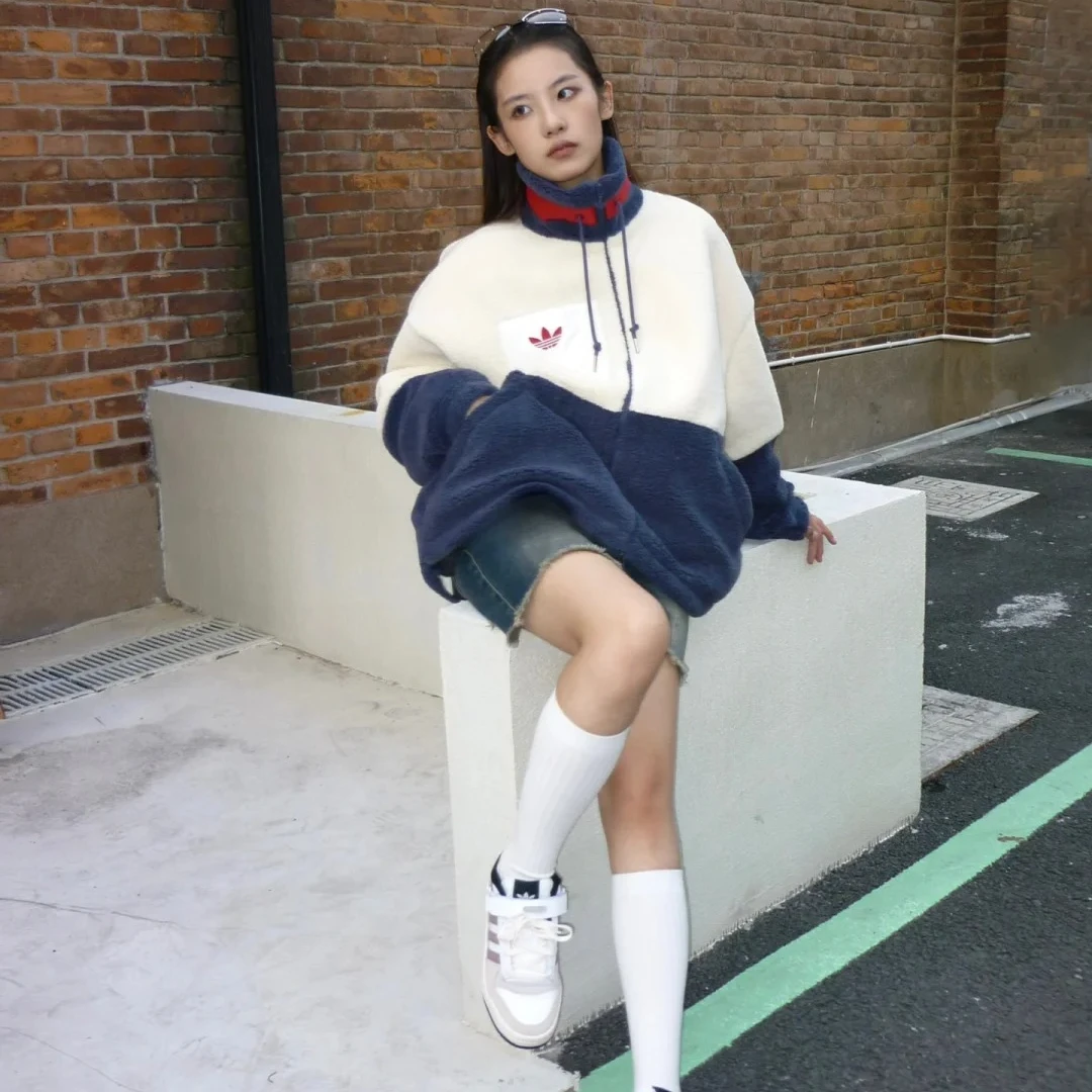 【推荐】阿迪达斯女服外套运动休闲拼接保暖立领SHORT SHERPA  3456