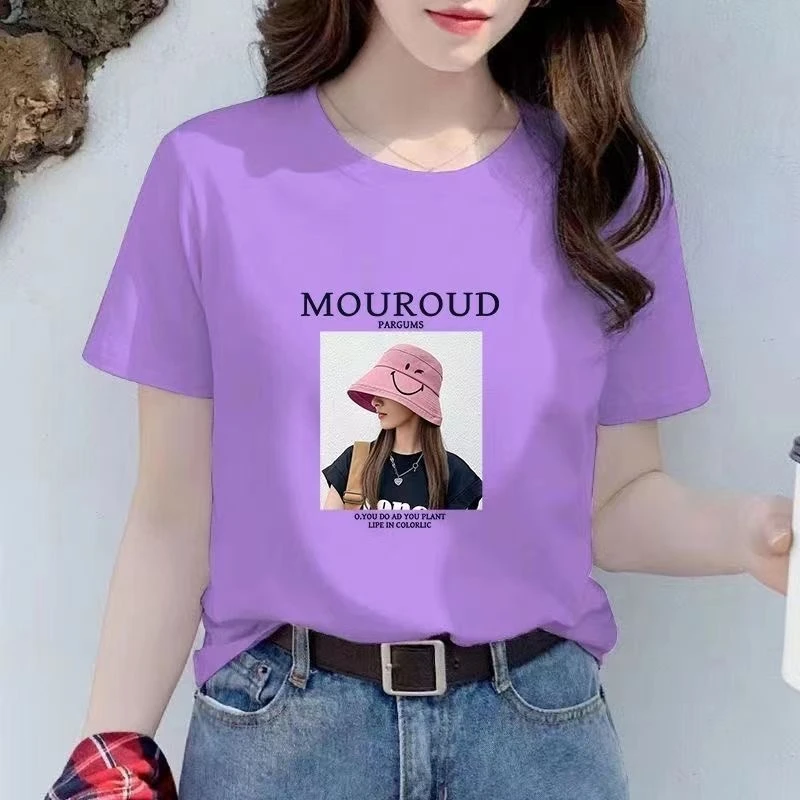 洋气美妞粉色帽子 夏季新款时尚百搭短袖T恤女款