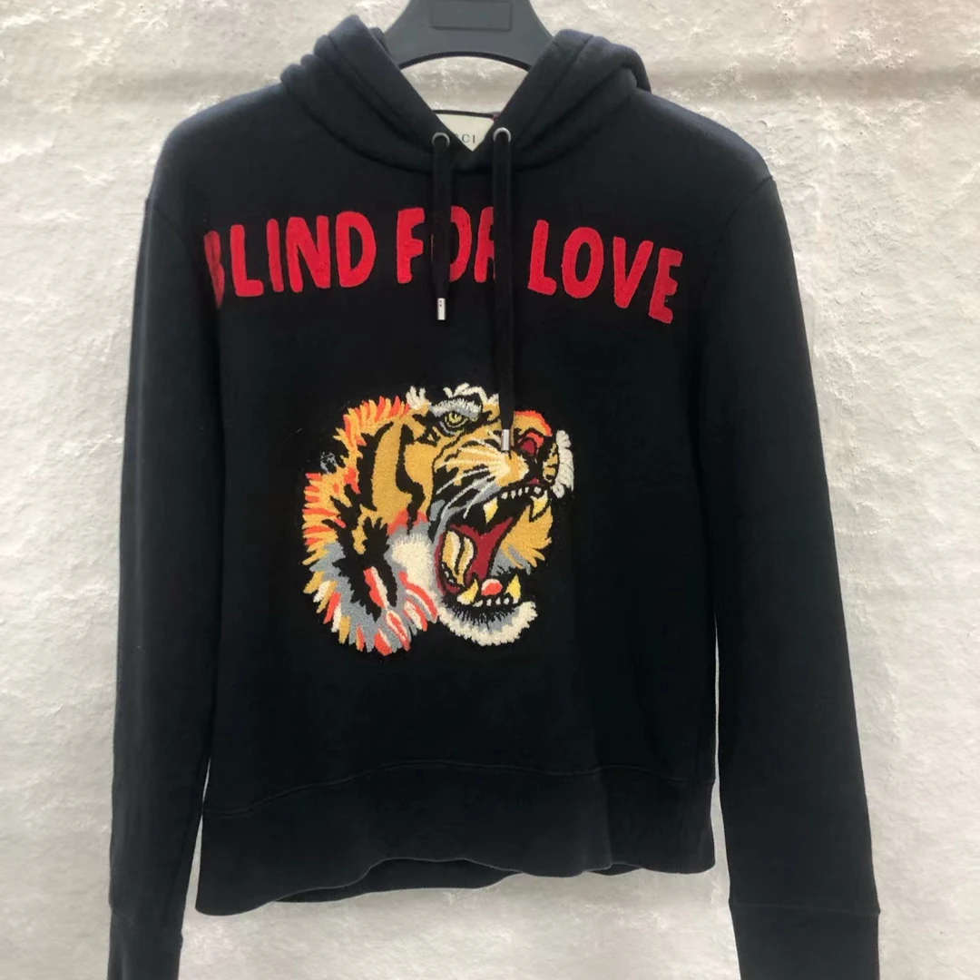 GUCCI/古驰黑色虎头大logo连帽卫衣 xs码 成色很好