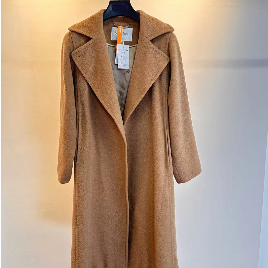 99新 MaxMara  qq11651851/纯色长袖羊毛大衣/32码
