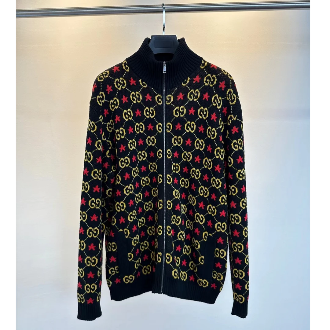 GUCCI/古驰撞色字标星星图 拉链外套 印花